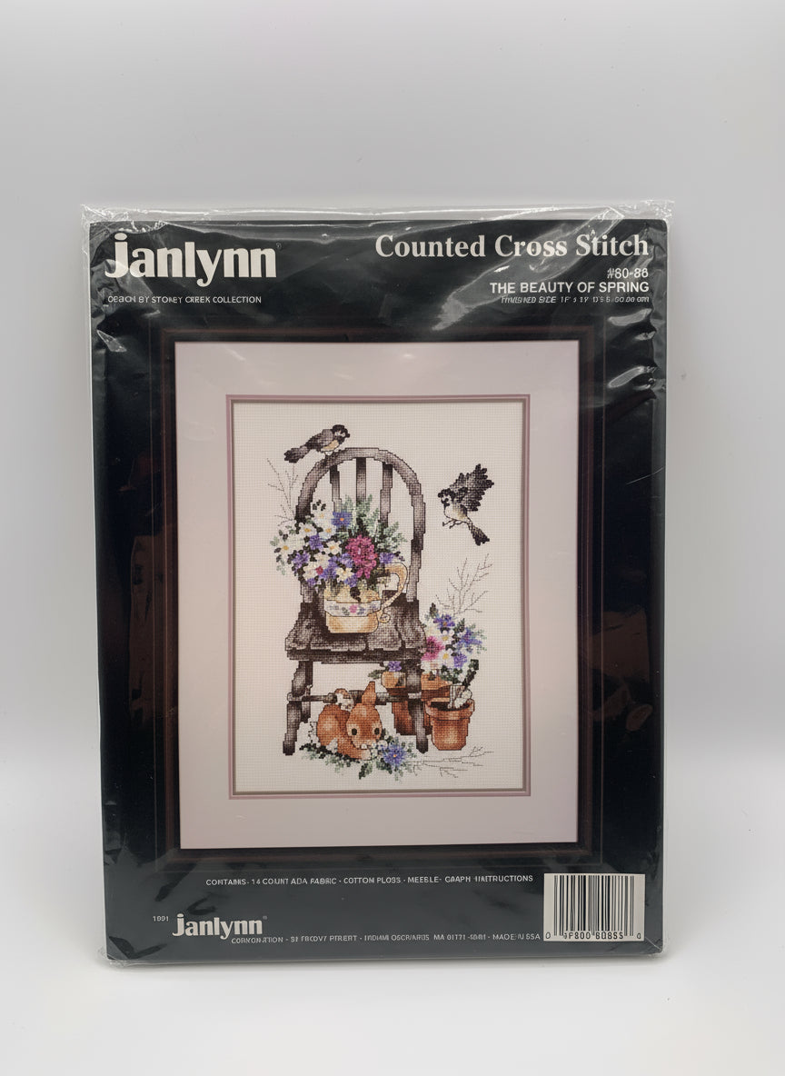 Kit de Punto de cruz Janlynn - 27,9x35,6cm - "La belleza de la primavera" - hilos incluidos