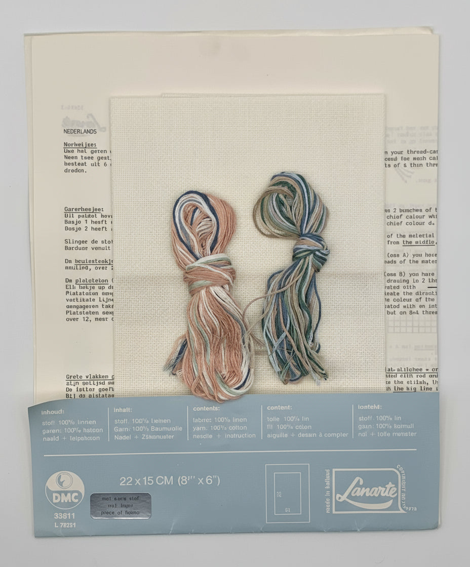 Kit de Punto de cruz Lanarte DMC - 22x15cm - "Ventanal" - hilos incluidos