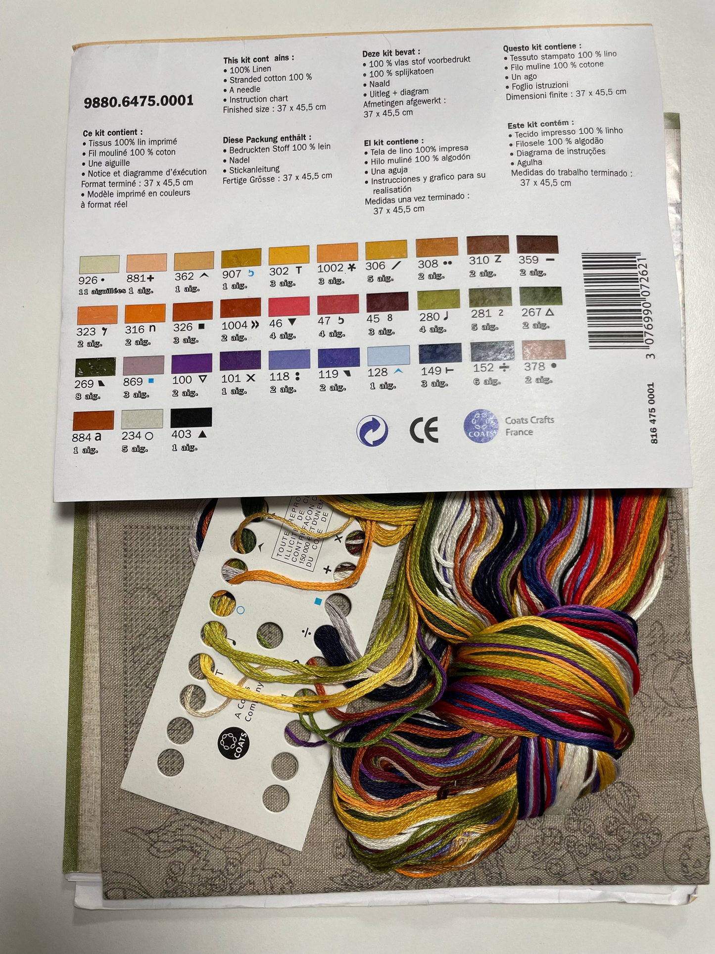 Kit de punto de cruz Royal Paris - 37x45,5cm - "L'automme" - hilos incluidos