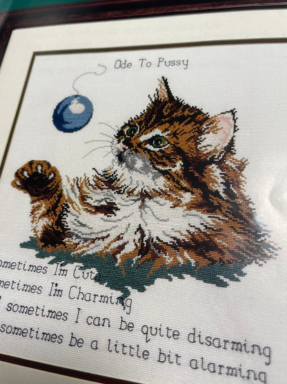 Kit de punto de cruz The craft collection - 27x28cm - "Ode to pussy" - hilos incluidos