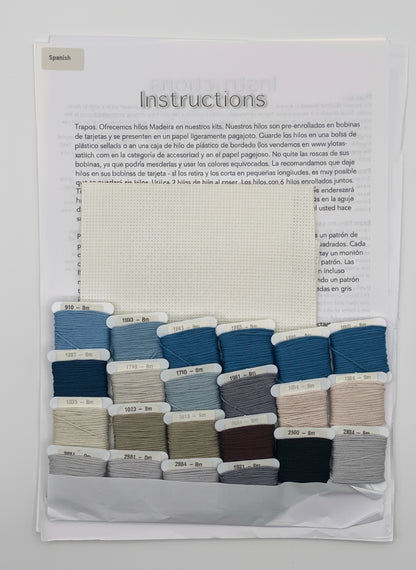 Kit de Punto de cruz Yiota's XStitch - 40x40cm - "Santorini Church" - hilos incluidos