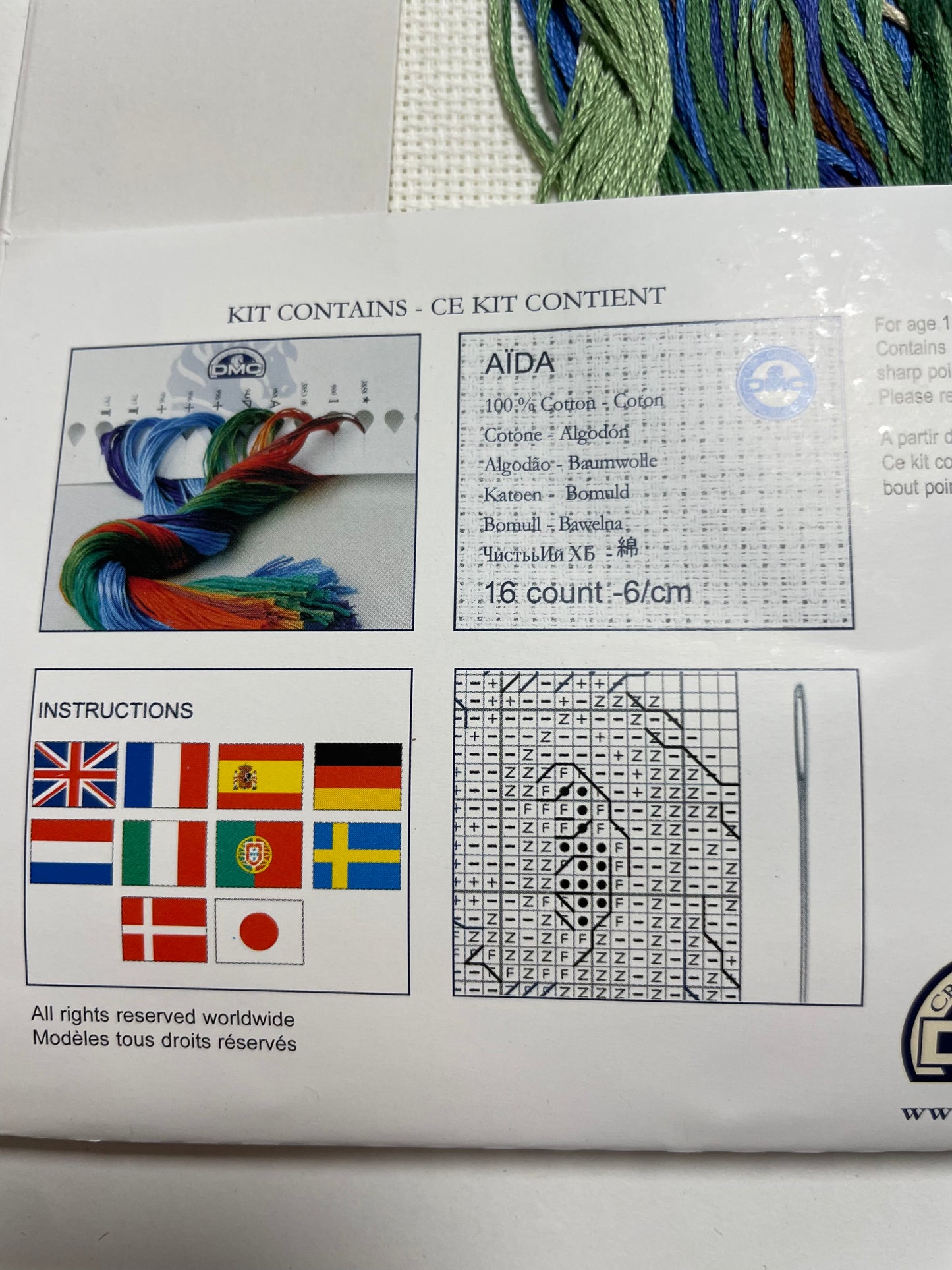 Kit de punto de cruz DMC - 33x40,5 cm - "La Vajilla" hilos incluidos