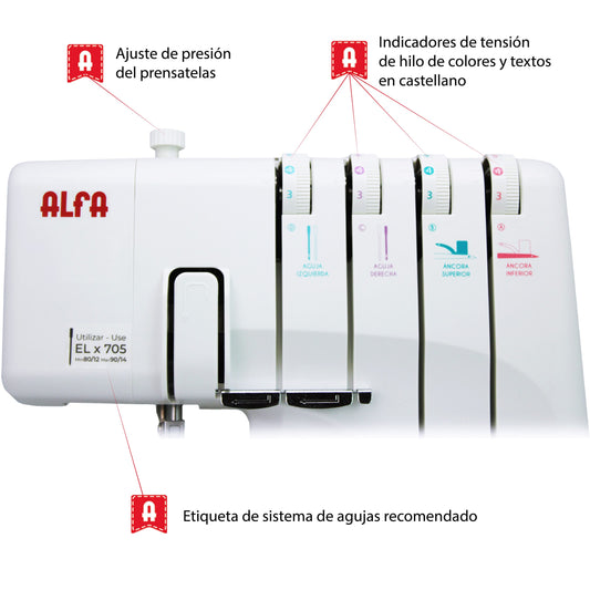 Remalladora Alfa Overlock Style 8708 Plus