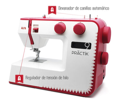 Máquina de coser doméstica Alfa Practik 9