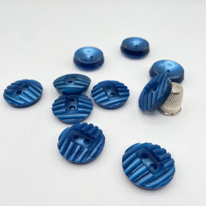 Pack 10 botones vintage de los años 50 color azul