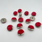 Pack 14 botones vintage de pasta, años 50, color metal y rojo