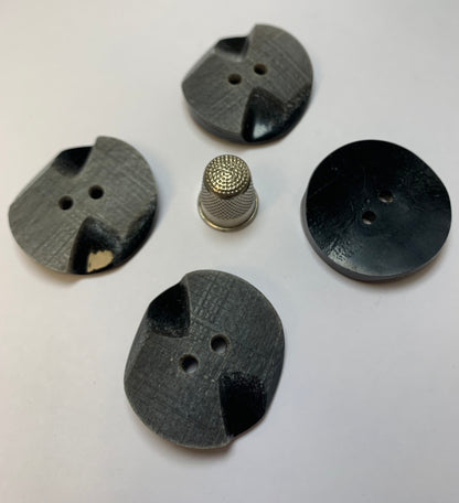 Pack 4 botones vintage color gris y negro