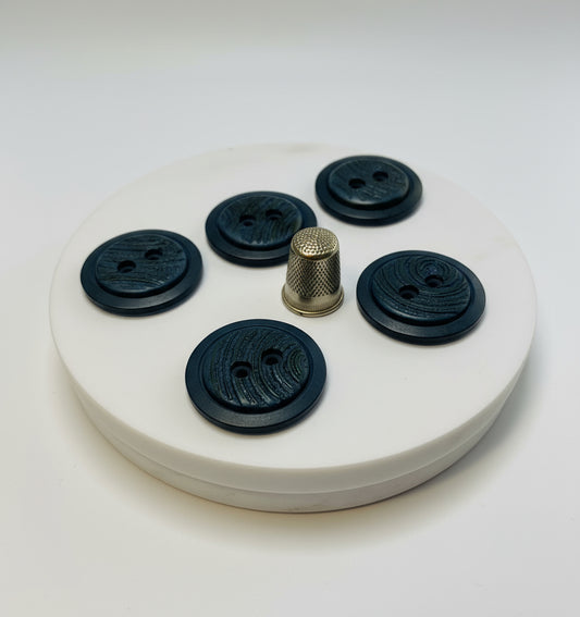Pack 5 botones vintage color azul con reflejos verdes