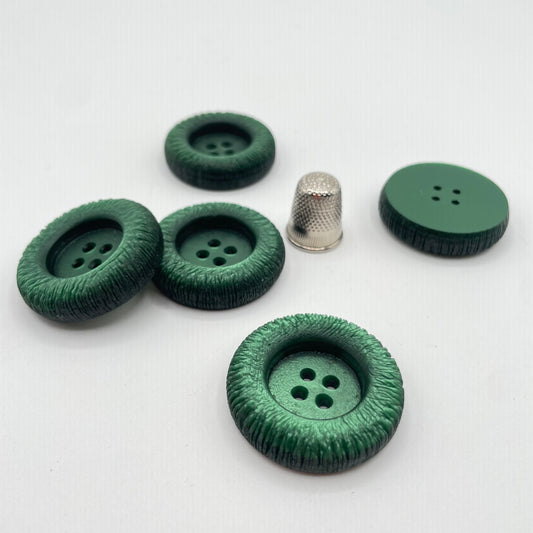 Pack 5 botones vintage grandes, años 50 color verde billar