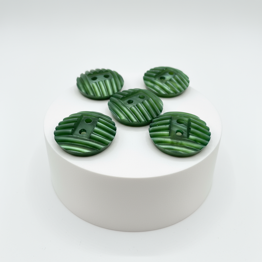 Pack 5 botones vintage de los años 50 color verde botella