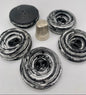 Pack 5 botones vintage de pasta color negro y gris