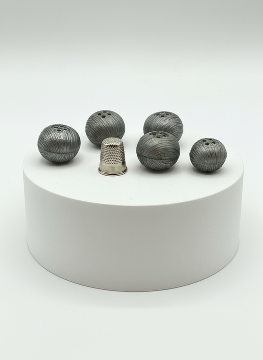 Pack 5 botones vintage de pasta en color gris