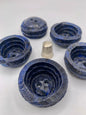 Pack 5 botones vintage extra grandes de pasta color azul oscuro