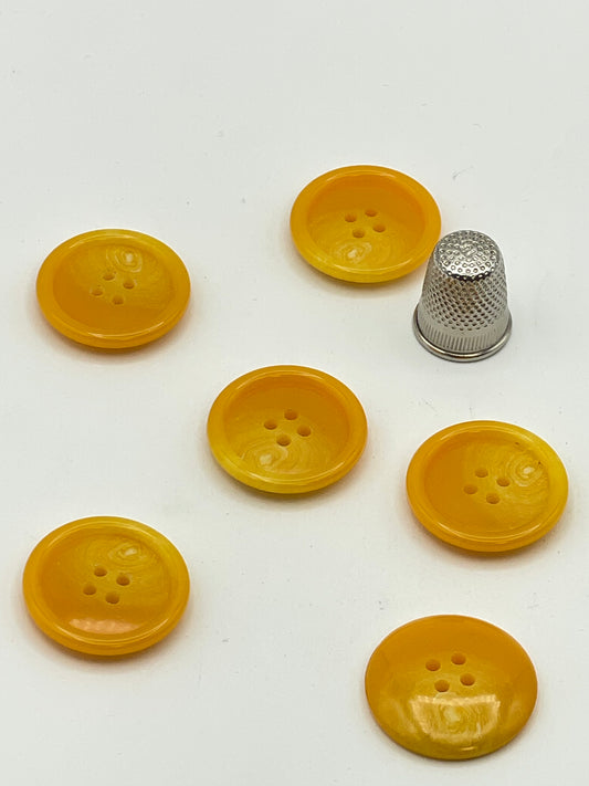 Pack 6 botones vintage color amarillo