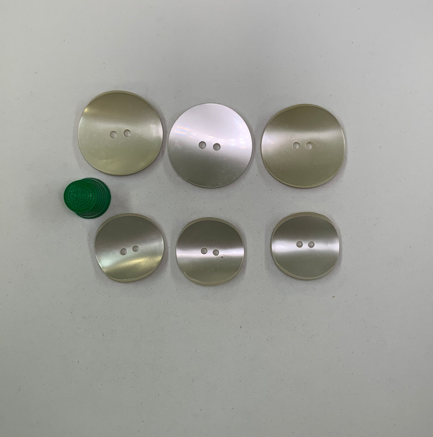 Pack 6 botones vintage color blanco perla