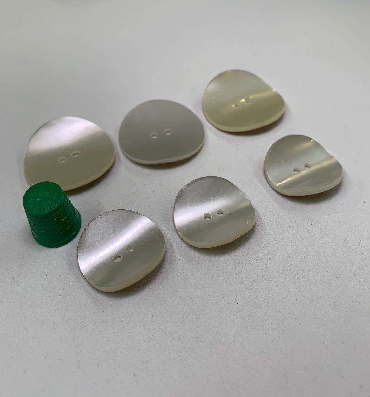 Pack 6 botones vintage color blanco perla