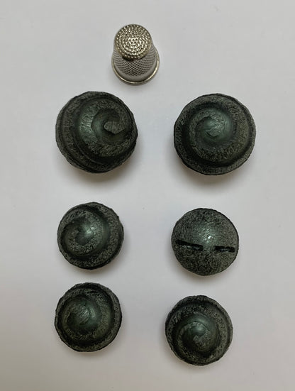 Pack 6 botones vintage color gris