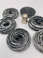 Pack 6 botones vintage de pasta color negro y gris