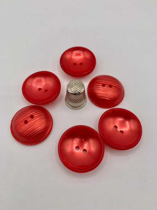 Pack 6 botones vintage de pasta color rojo