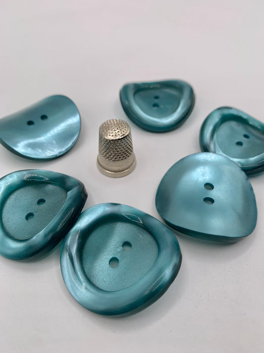 Pack 6 botones vintage de pasta color verde agua