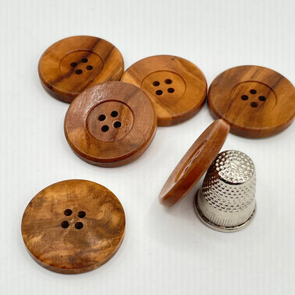 Pack 6 botones vintage grande de madera