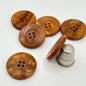 Pack 6 botones vintage grande de madera