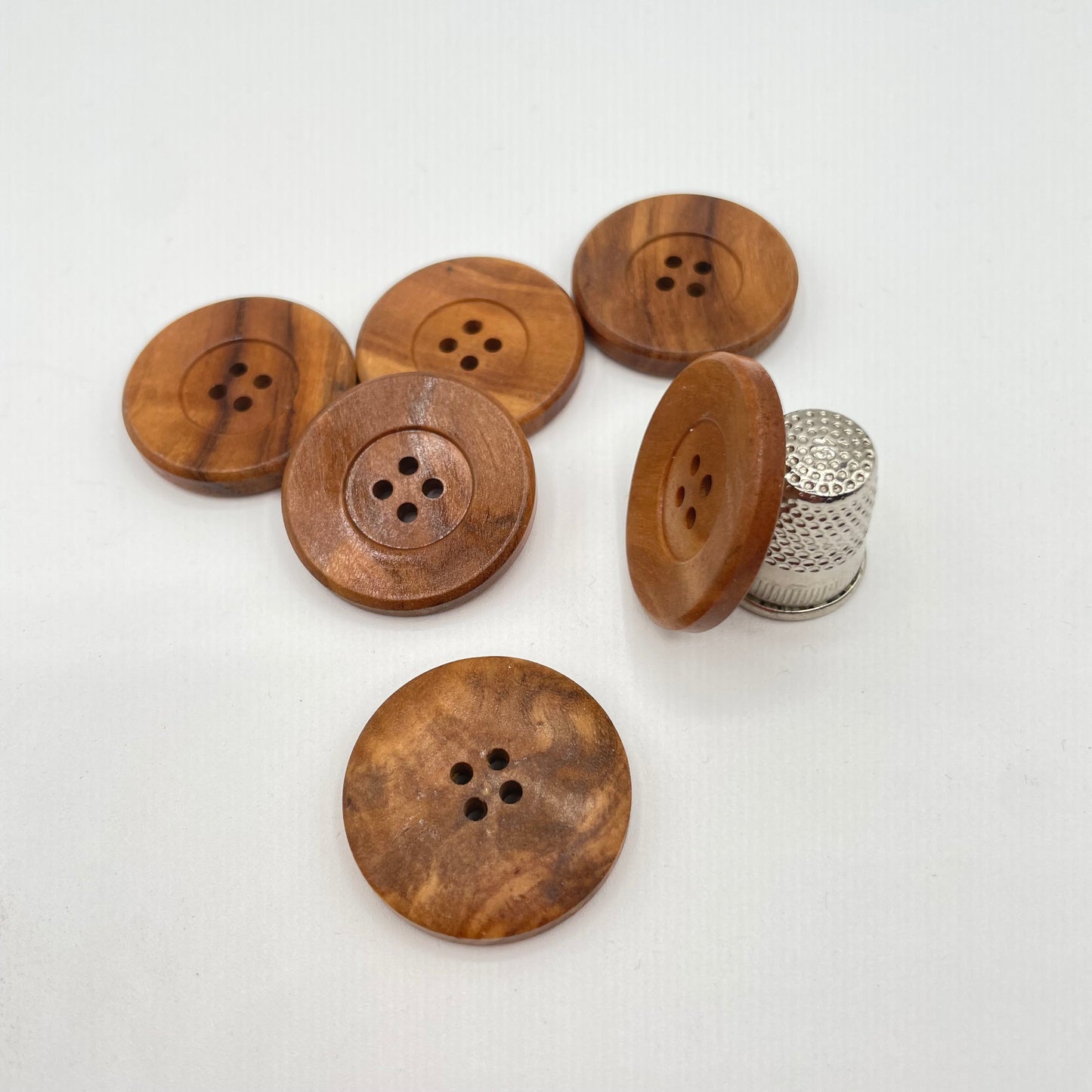 Pack 6 botones vintage grande de madera