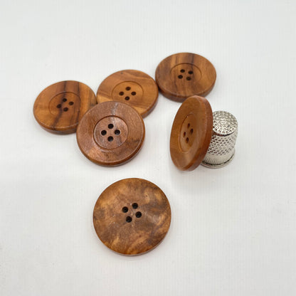 Pack 6 botones vintage grande de madera