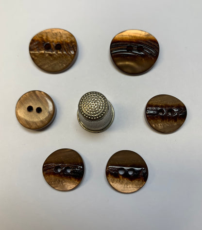 Pack 6 botones vintage tonos marrones tornasolado