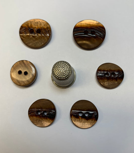 Pack 6 botones vintage tonos marrones tornasolado