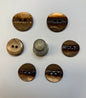 Pack 6 botones vintage tonos marrones tornasolado