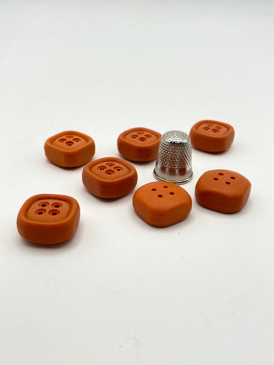 Pack 7 botones vintage color naranja oscuro