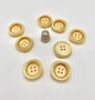 Pack 8 botones de pasta color beige y dorado