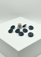 Pack 8 botones marineros de pasta color azul con ancla en relieve