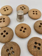 Pack 9 botones vintage de madera