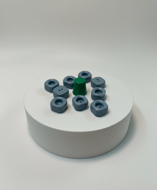 Pack 9 botones vintage color azul-grisáceo