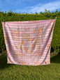 Pañoleta vintage años 70 tonos rosas y naranjas