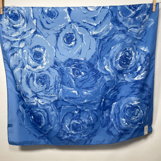 Pañuelo vintage italiano años 70 color azul y blanco