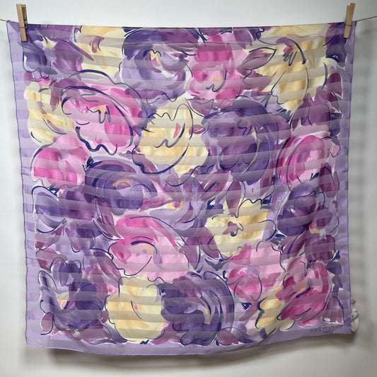 Pañuelo vintage años 70 color fucsia, azul, rosa y amarillo SAINT MICHELE