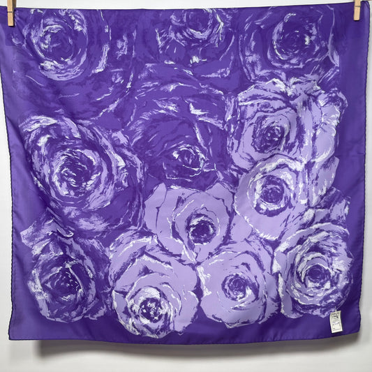 Pañuelo vintage italiano años 70 color morado y blanco