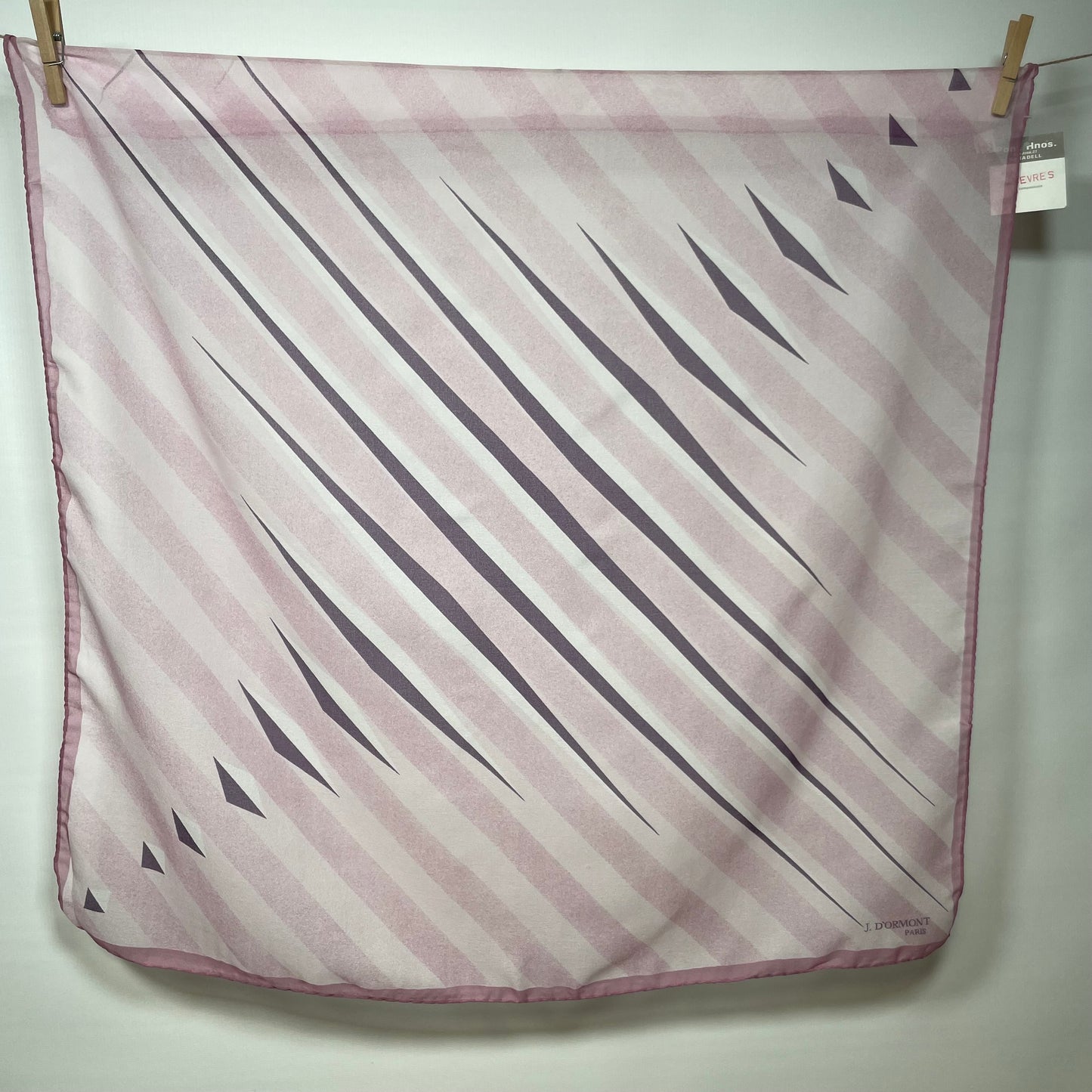 Pañuelo vintage italiano años 70 color rosa, gris y berenjena