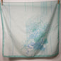 Pañuelo vintage italiano años 70 color verde menta y azul