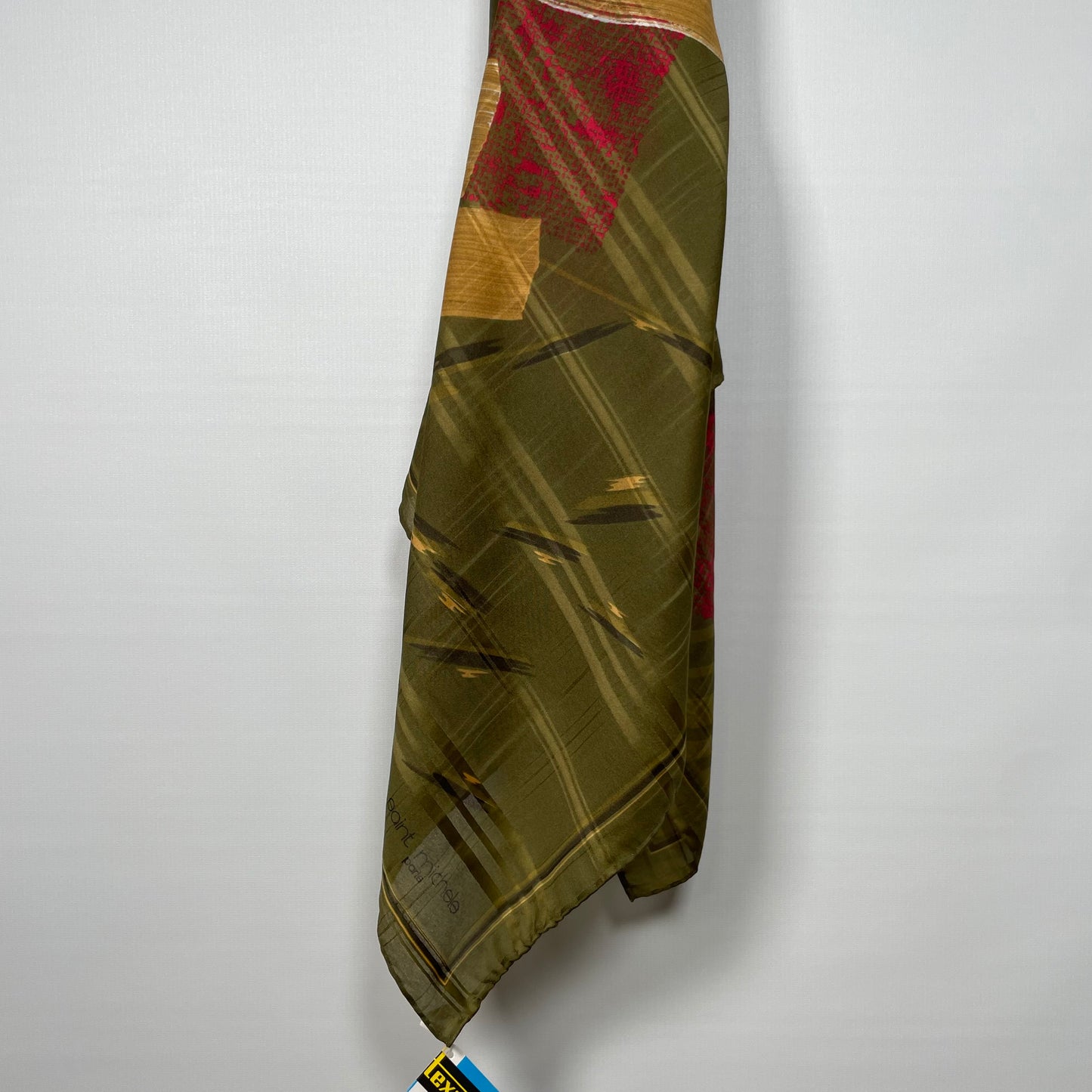Pañuelo vintage italiano años 70 color verde, rojo y amarillo SAINT MICHELE
