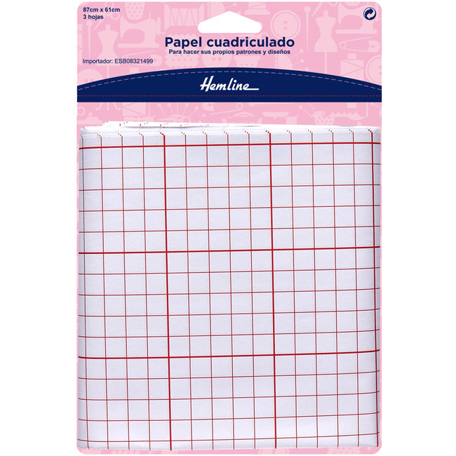 Papel cuadriculado para patrones 87x61cm HEMLINE