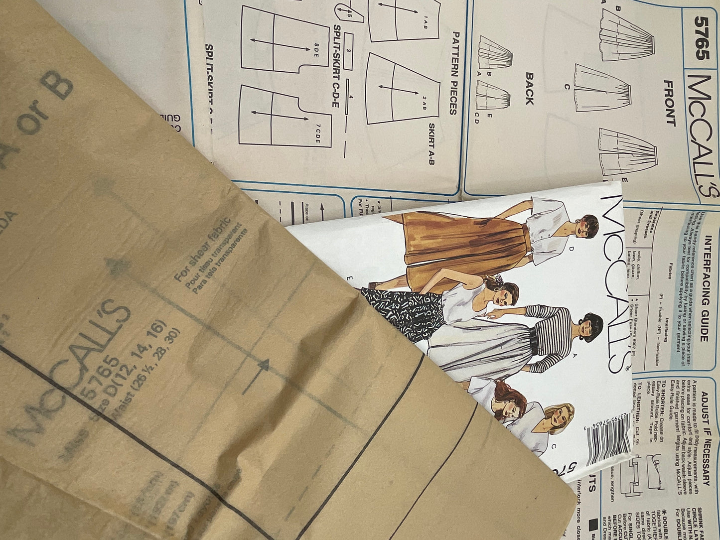 Patrón vintage original americano de faldas