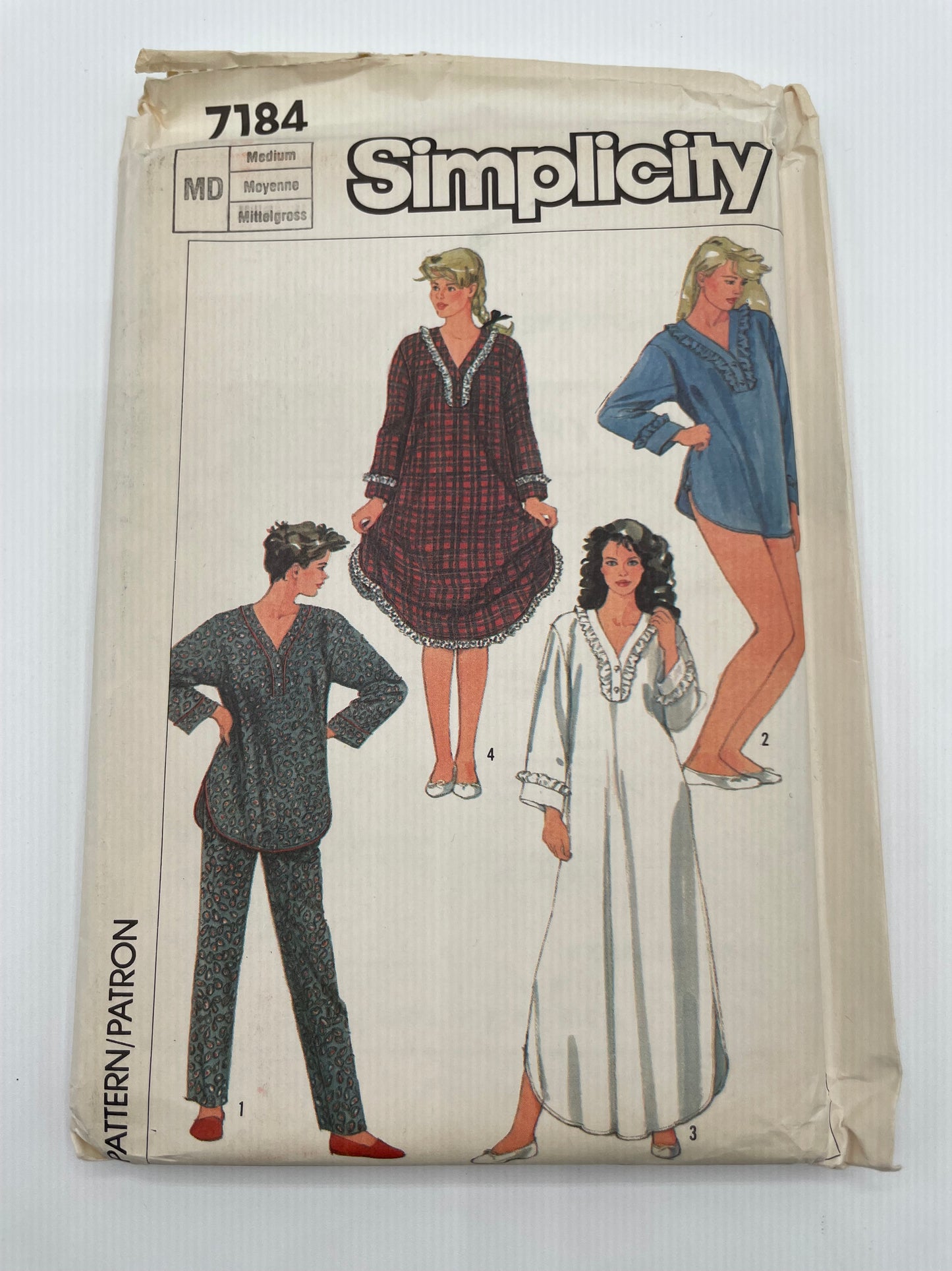 Patrón vintage original americano de pijama y camisón en dos longitudes