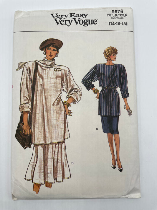 Patrón vintage original americano de vestido VOGUE