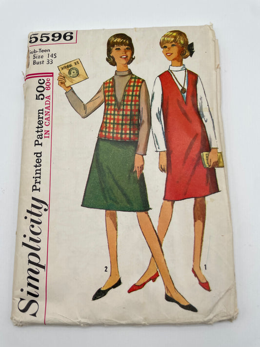Patrón vintage original americano de vestido y conjunto