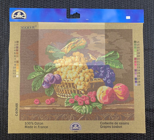 Petit point: "Corbeille de raisins" DMC - CON HILOS
