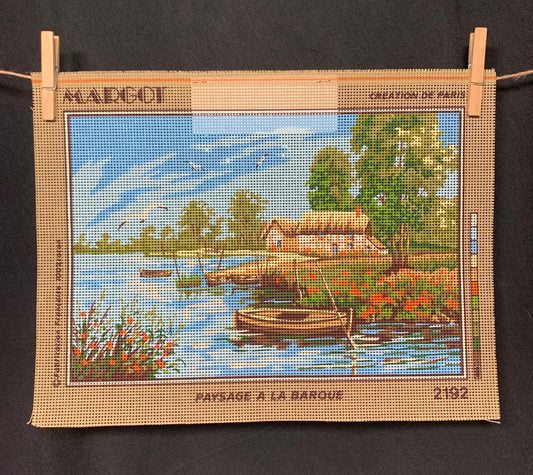 Petit point: "Paysage a la barque" MARGOT - CON HILOS